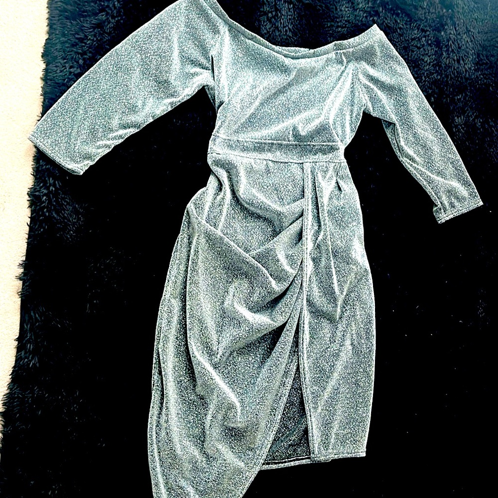 Silver Christmas/holiday party dress Plus size